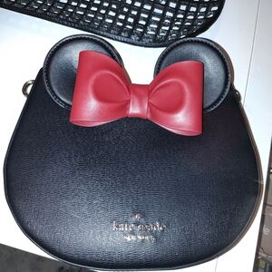 Kate Spade Black and Red Bow Minnie Mouse Crossbody Bag